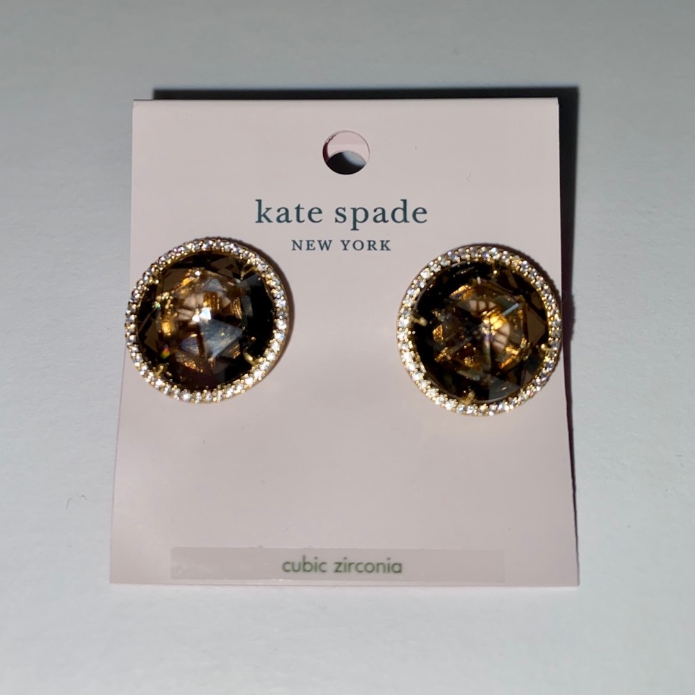 Kate Spade She Has Spark Stud Earrings-Gold Quartz